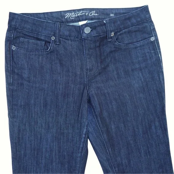 32x33 Martin Osa Dark Wash Denim Jeans Mid Rise Flare Bell Bottom American Eagle